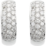 14K White 7/8 CTW Diamond Hoop Earrings