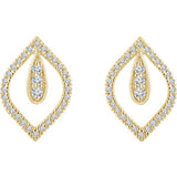 14K Yellow 1/4 CTW Diamond Teardrop Earrings