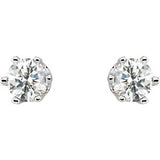 14K White 1/2 CTW Diamond Threaded Post Stud Earrings