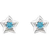 Cubic Zirconia Star Youth Earrings