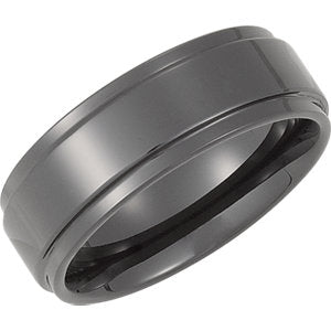 Ceramic Couture™ 8mm Ridged Band Size 6.5