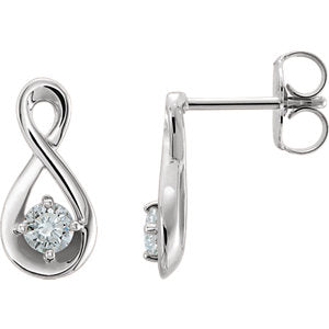 14K White 1/5 CTW Diamond Infinity-Inspired Earrings
