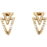 14K Yellow 1/4 CTW Diamond Geometric Earrings