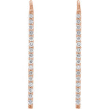 14K Rose 1/3 CTW Diamond Bar Earrings