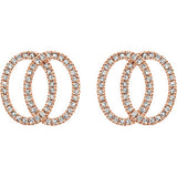 14K Rose 1/4 CTW Diamond Geometric Earrings