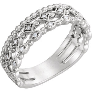 Platinum 1/8 CTW Stackable Diamond Ring
