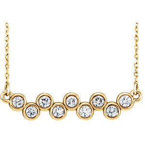14K Yellow 2.5mm Round Forever One™ Moissanite Necklace