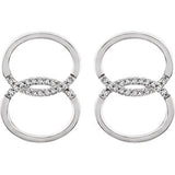 14K White .08 CTW Diamond Geometric Earrings
