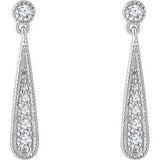 14K White 1/6 CTW Diamond Teardrop Earrings