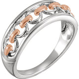 14K Two Tone Link Ring