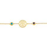18K Yellow Vermeil Turquoise & Sapphire 7" Bracelet