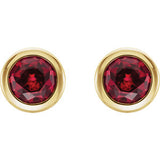 14K Yellow Chatham® Created Ruby Earrings