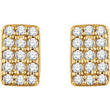 14K 1/5 CTW Diamond Cluster Earrings