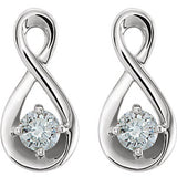14K White 1/5 CTW Diamond Infinity-Inspired Earrings