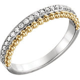 14K 1/4 CTW Diamond Beaded Ring