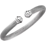 Sterling Silver Mesh Cuff 7.5" Bracelet