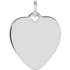 Sterling Silver 9.75mm Heart Charm Only