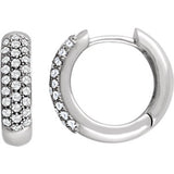 14K White 1/2 CTW Diamond Hoop Earrings