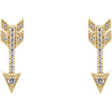 14K Yellow 1/6 CTW Diamond Arrow Earrings