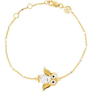 18K Yellow Vermeil Owl 7.5" Bracelet for Wisdom