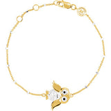 18K Yellow Vermeil Owl 7.5" Bracelet for Wisdom